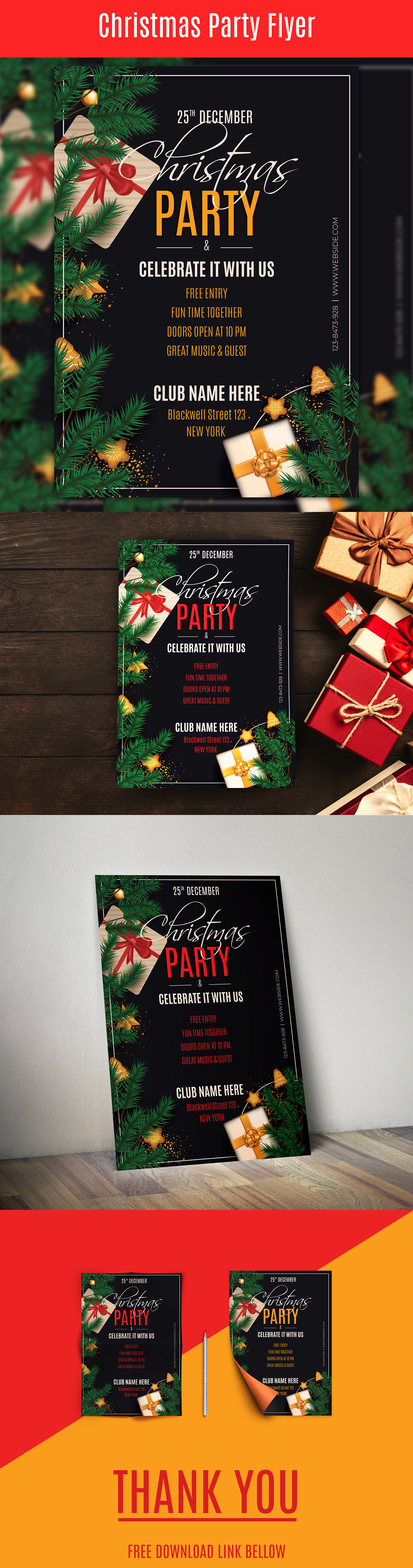 25 december Christmas Christmas banner christmas design christmas flyer christmas party free download happy holiday