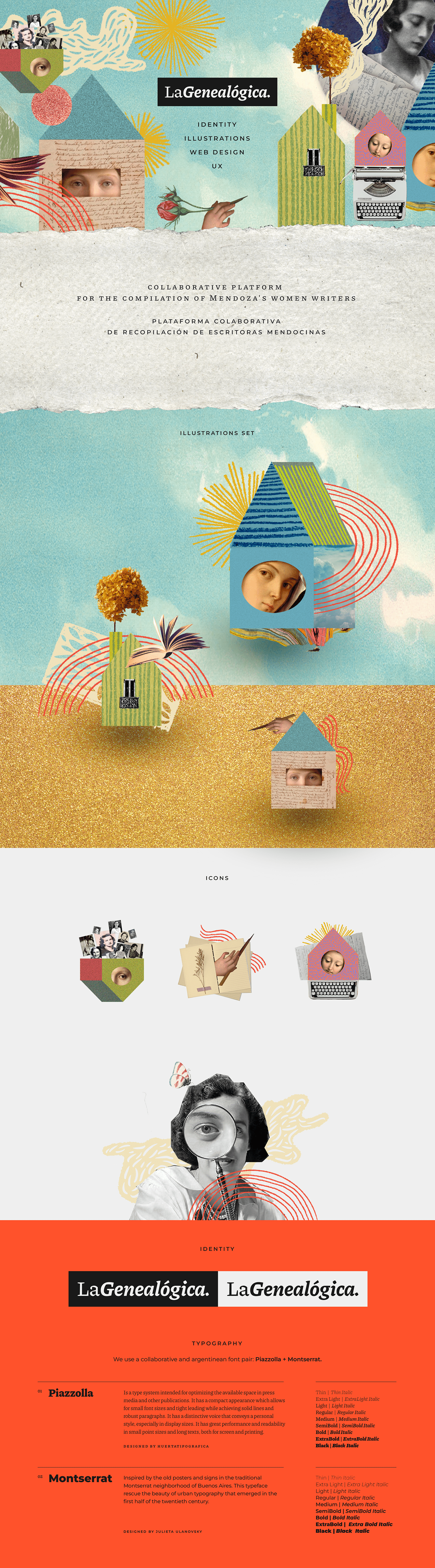 collage design Digital Art  ILLUSTRATION  Procreate Webdesign Website Website Design woman writers