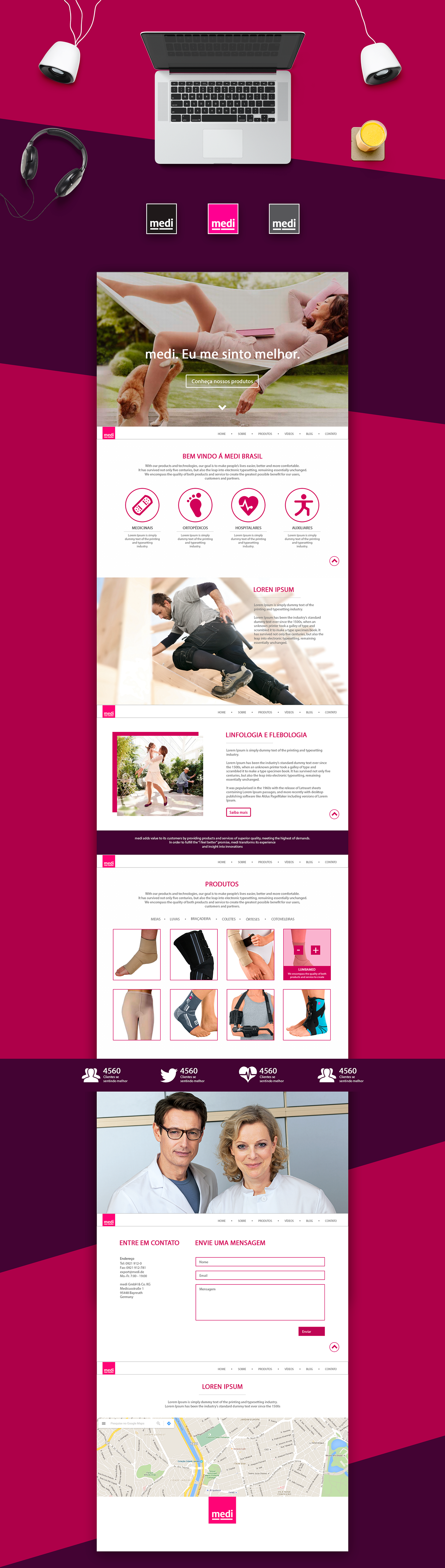 medi medicine Health saúde Layout pink publicidade marca brand identidade site sock meia photo Web
