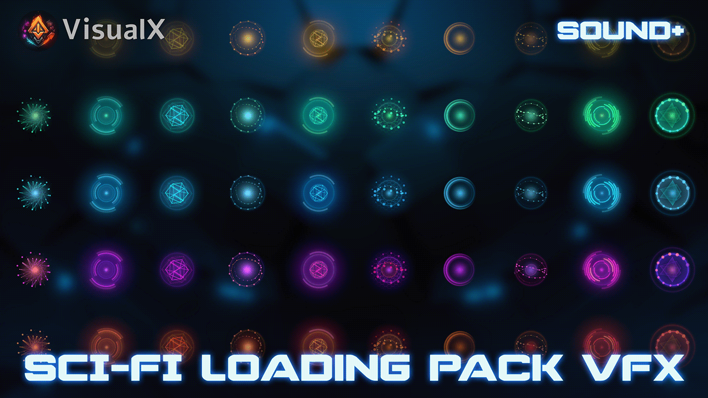 sci-fi vfx app loading screen Loading Animation UI/UX assets effects 3D visualx