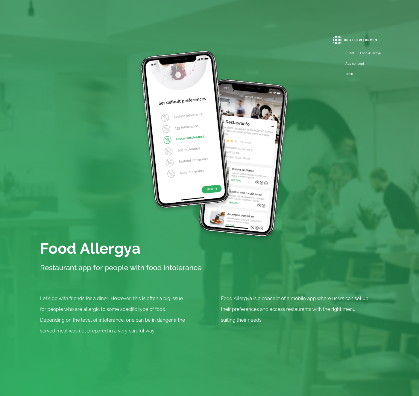 Food  app restaurant intolerance concept natur allergy green iPhone x