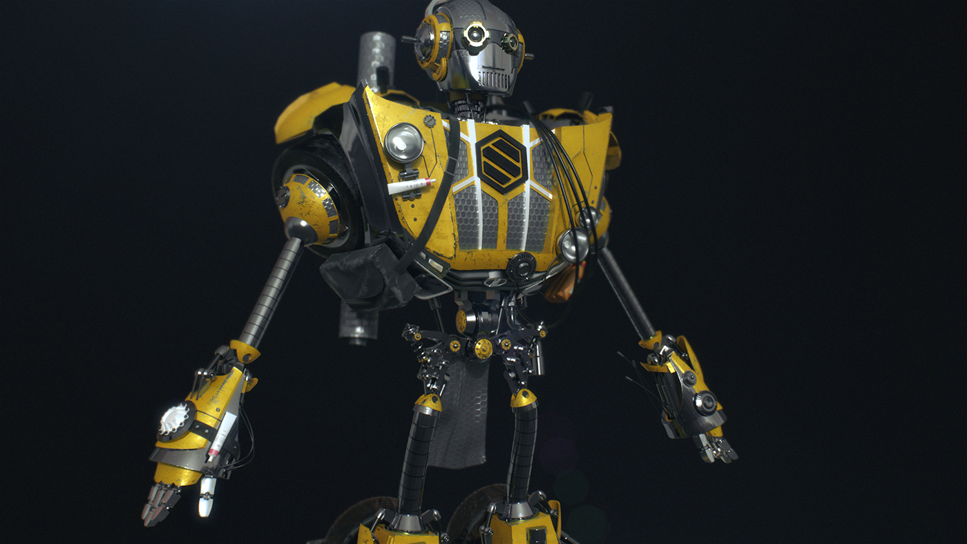 robot Character concept 3D Vehicle sketchfab Maya substance art CG