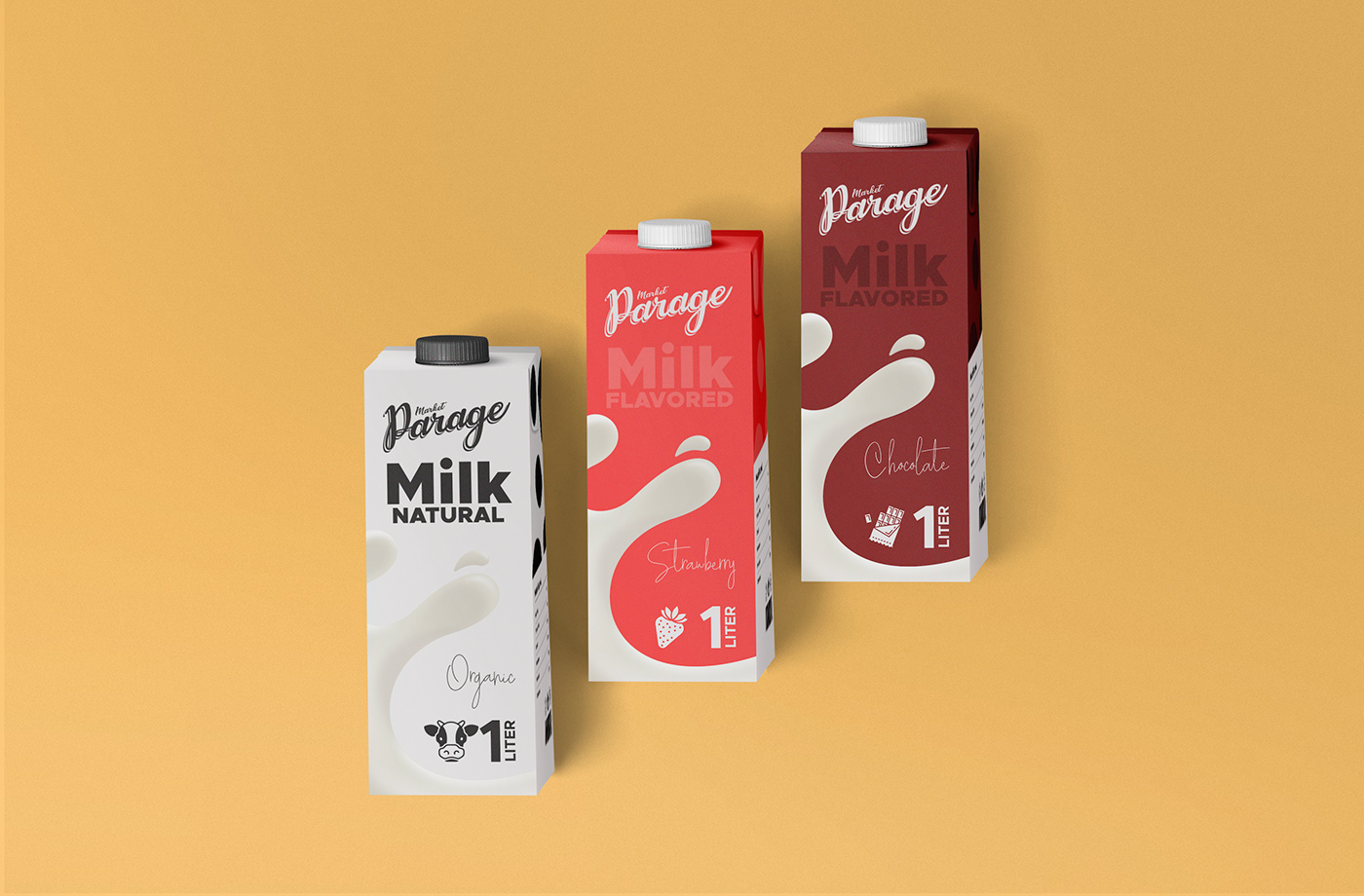 1 Litre carton box chocolate flavoredd milk milk organic Packaging strawberry