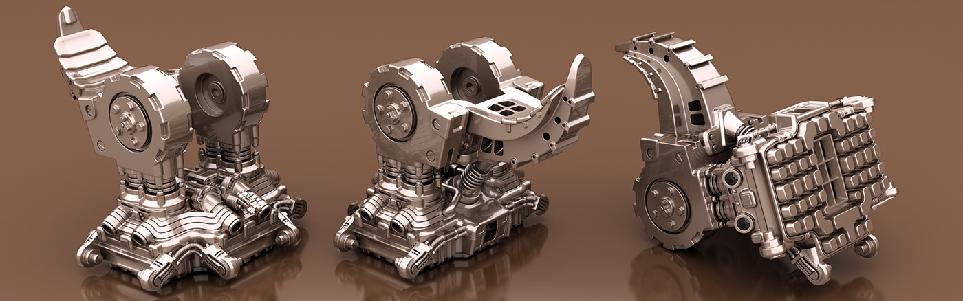 3D CG modelling 3d animation design science fiction 3ds max Iray concept design rigging mechanical Weapon landing future alien