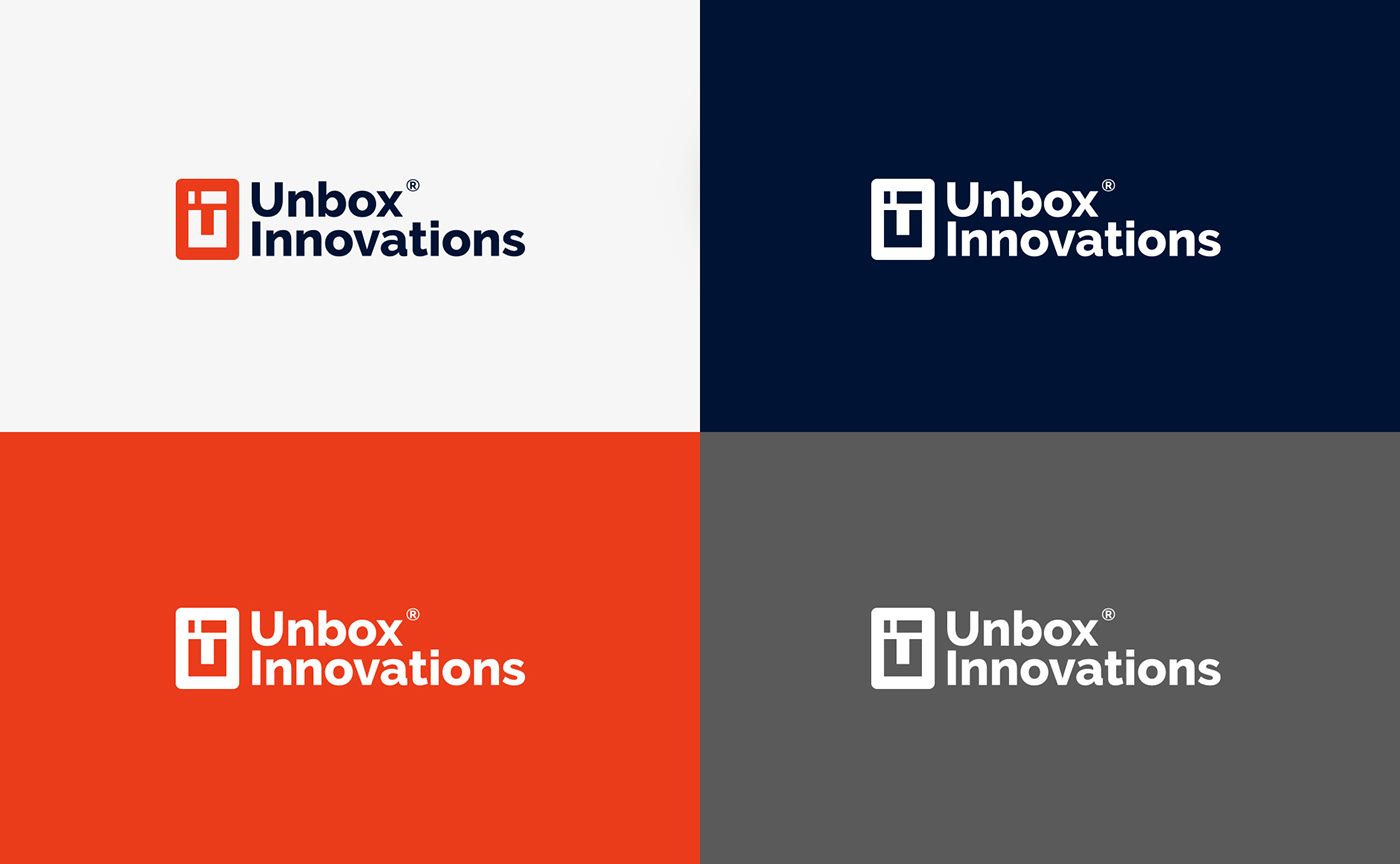 unbox innovation blockchain devops branding  Logo Design brand identity digital orange logo designer