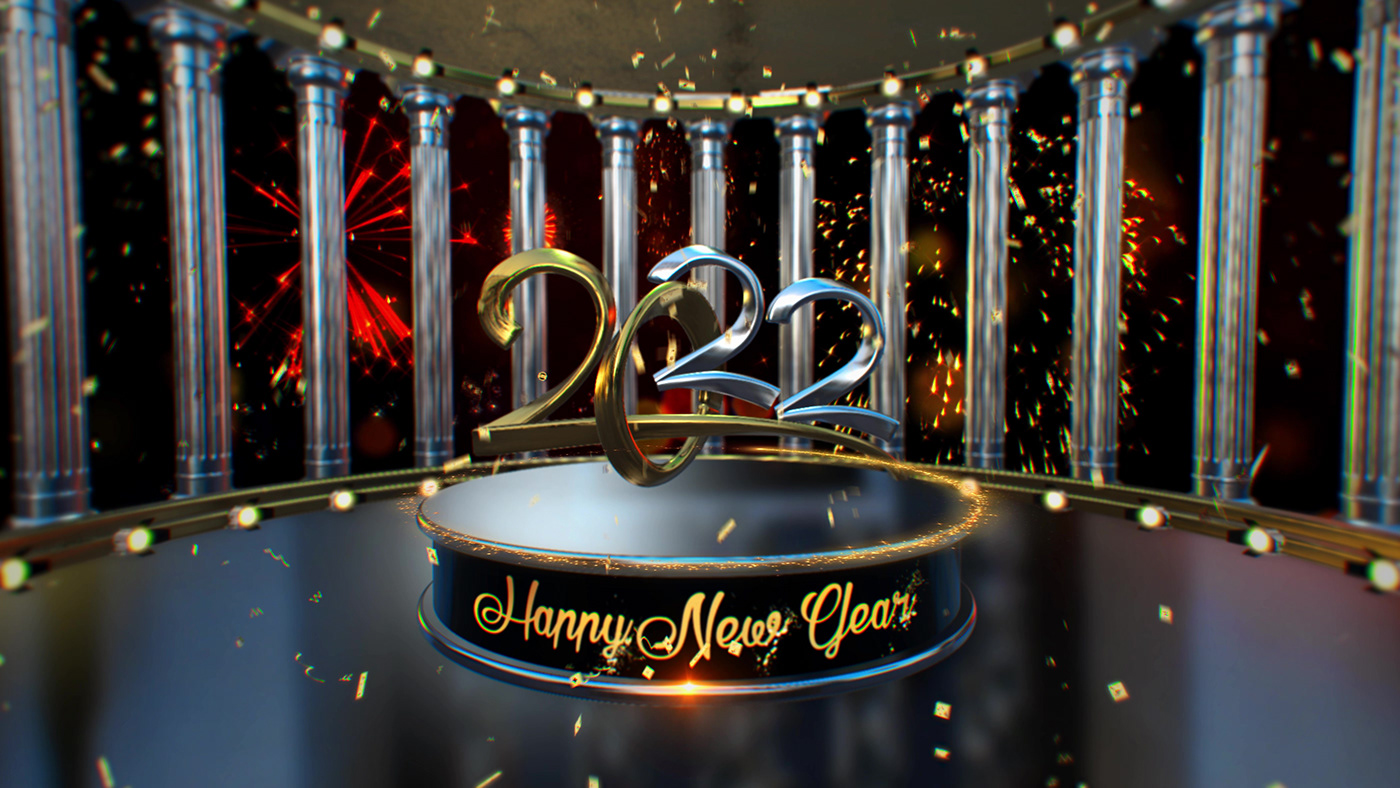 2022 design 3D after effects animation  Christmas ea09studio motion new year 2022 Calendar 2022 new year