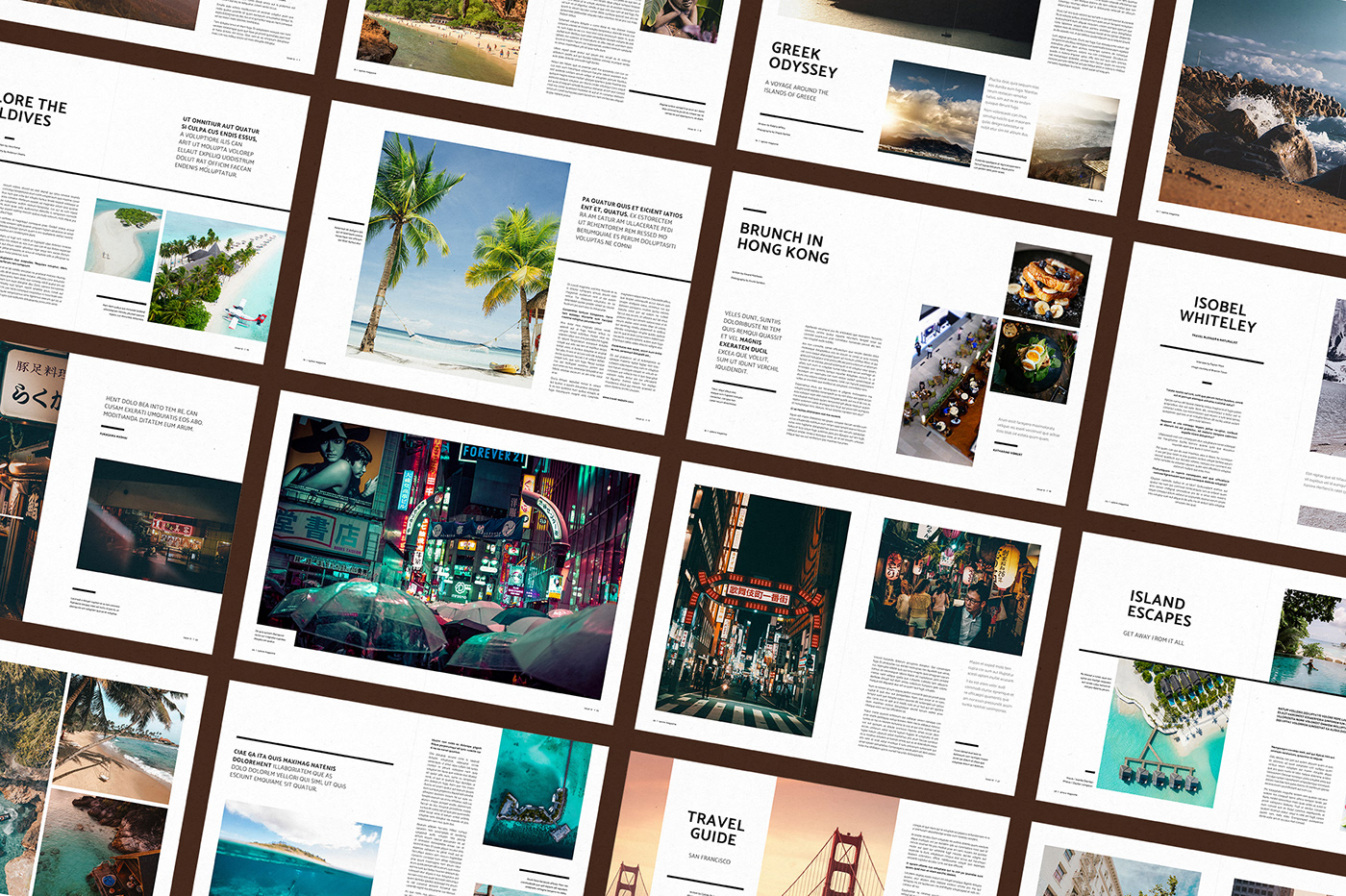 Travel Magazine indesign template creative market travel guide magazine template wanderlust Travel Brochure holiday editorial Photo Essay Travel Journal