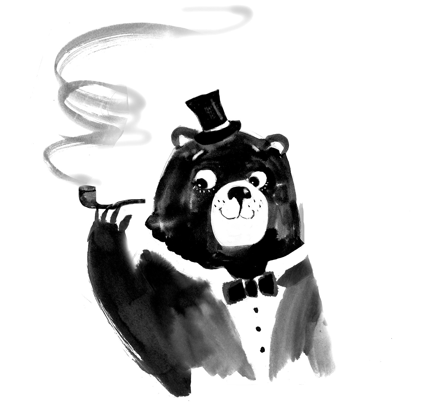 Character design  graphic ink lyrical bear