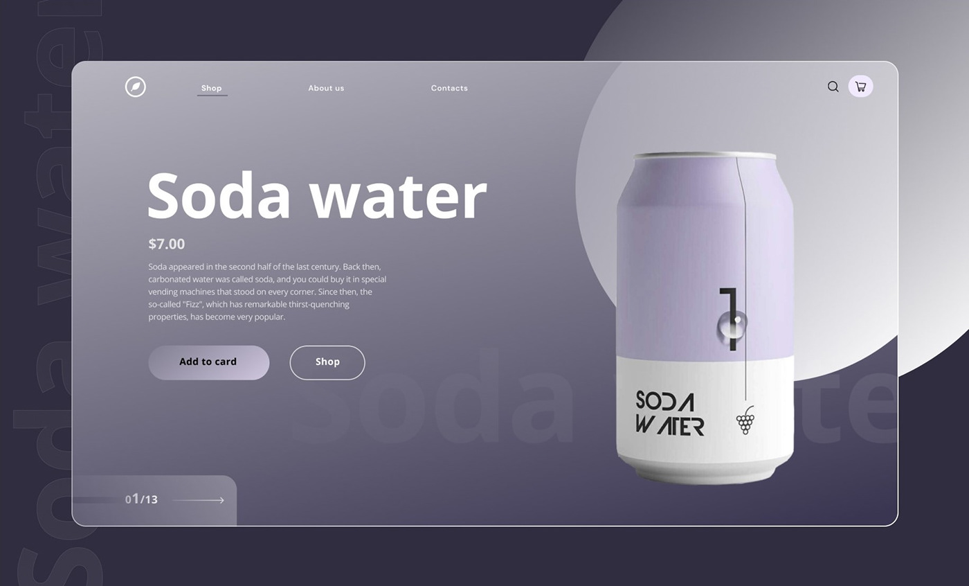concept Figma landing page soda water Web Design  web site