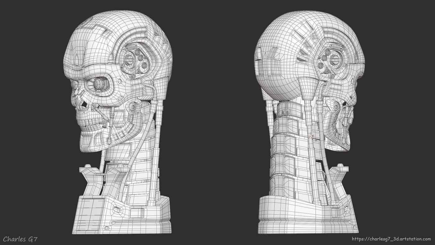 3D 3d modeling terminator blender blender3d artwork Character design  3d art Terminator T-800 Cycles render