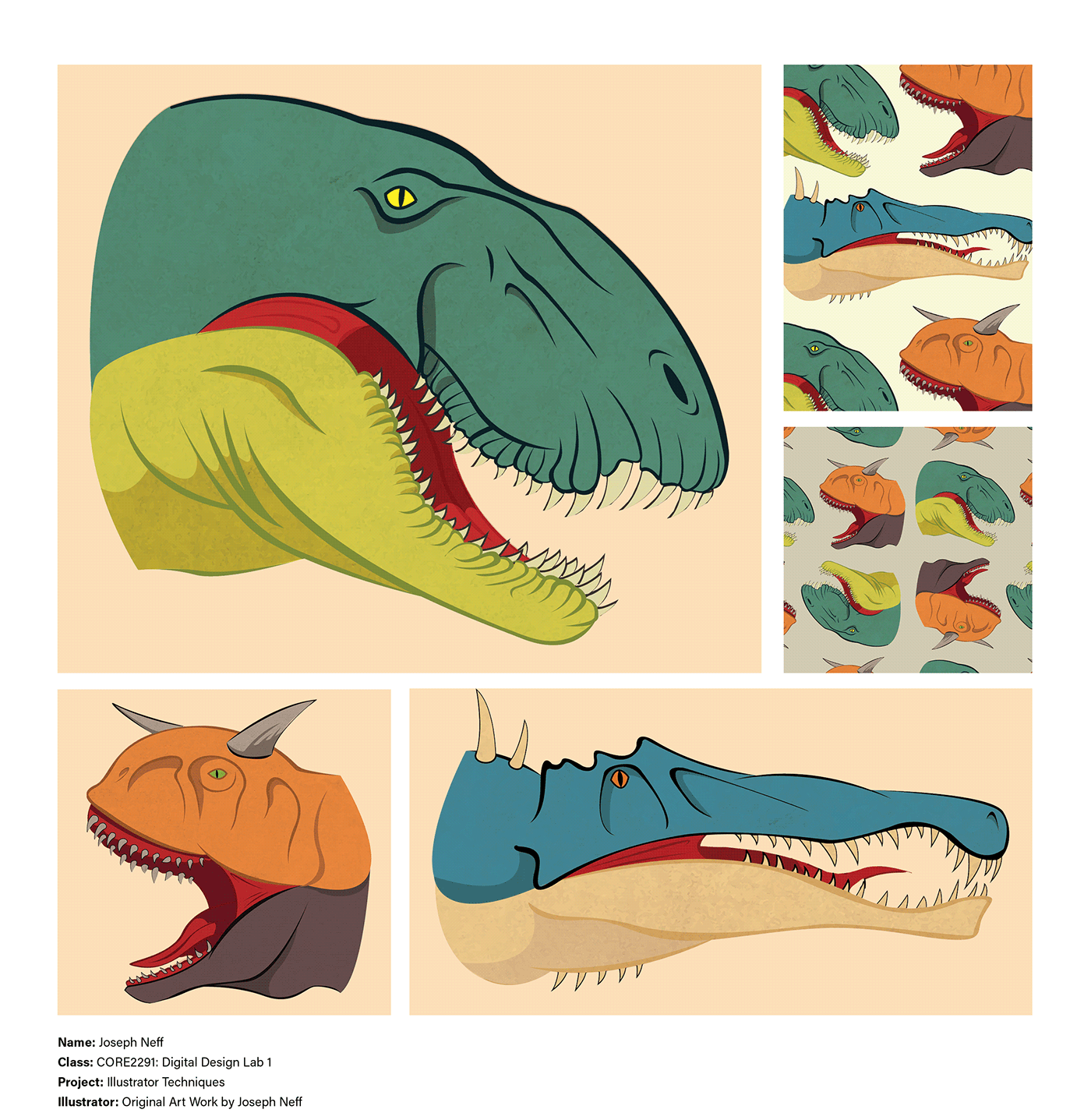 dinosaurs mood board pattern design  process work