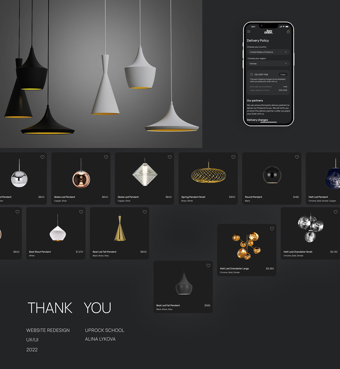 design Ecommerce furniture light lighting UI user interface ux Web Design  Website