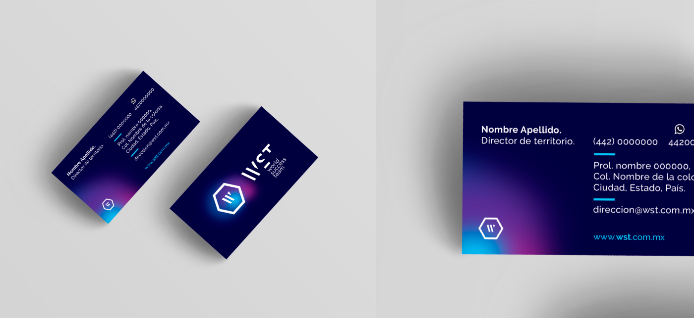 blue branding  corporate id card identity manual minimalist purple Stationery uniforms