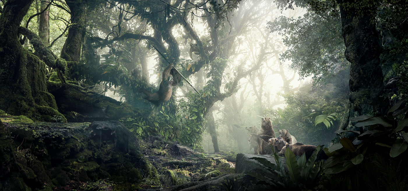 Matte Painting concept art Digital Art  artwork forest trees animals movie poster cinematography