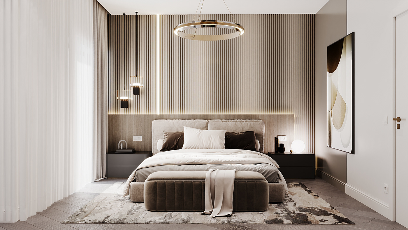 bedroom dining interior design  kitchen living room luxury minimal modern Render visualization