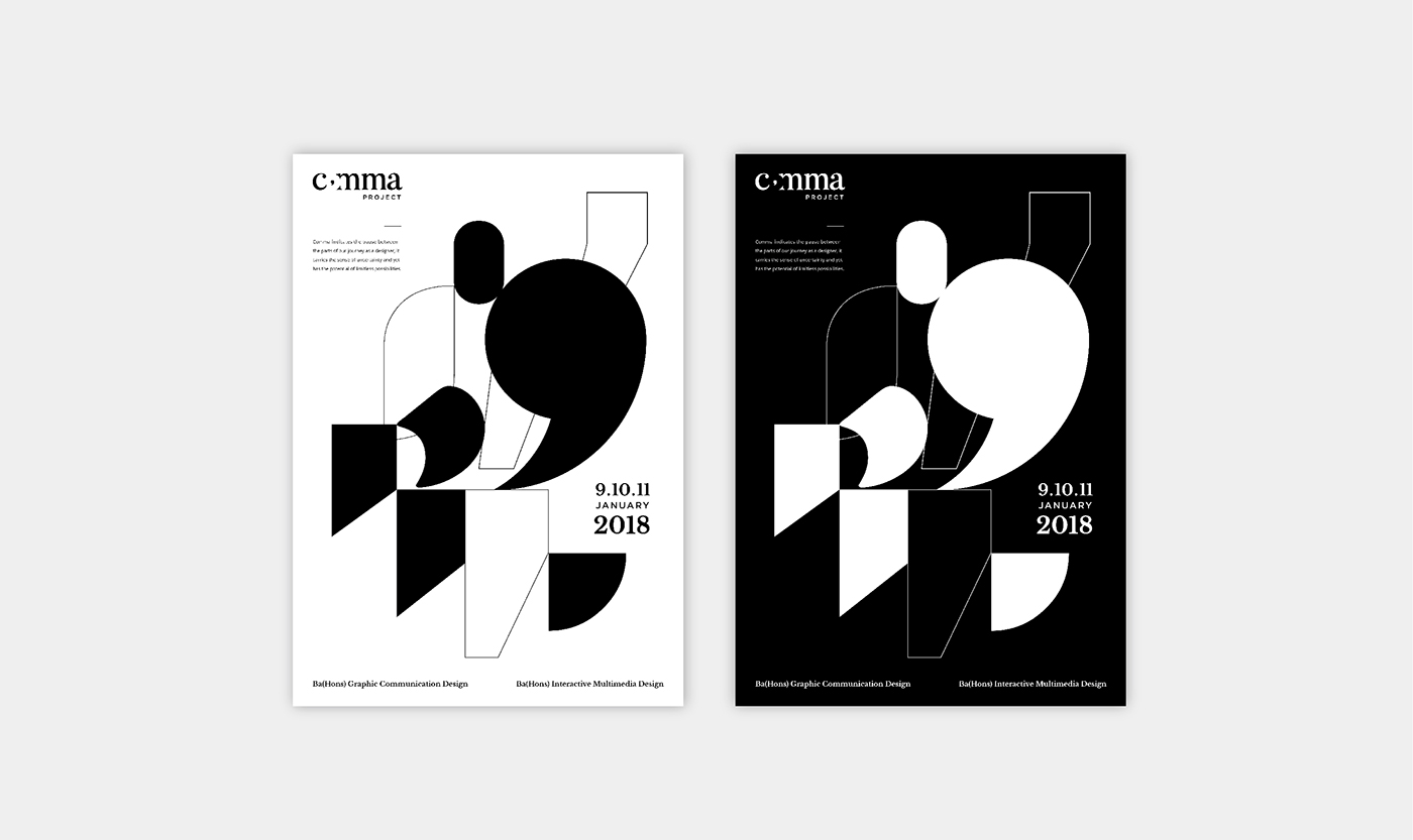 Exhibition  final year FYP Exhibition Design  art direction  branding  identity comma project 2018