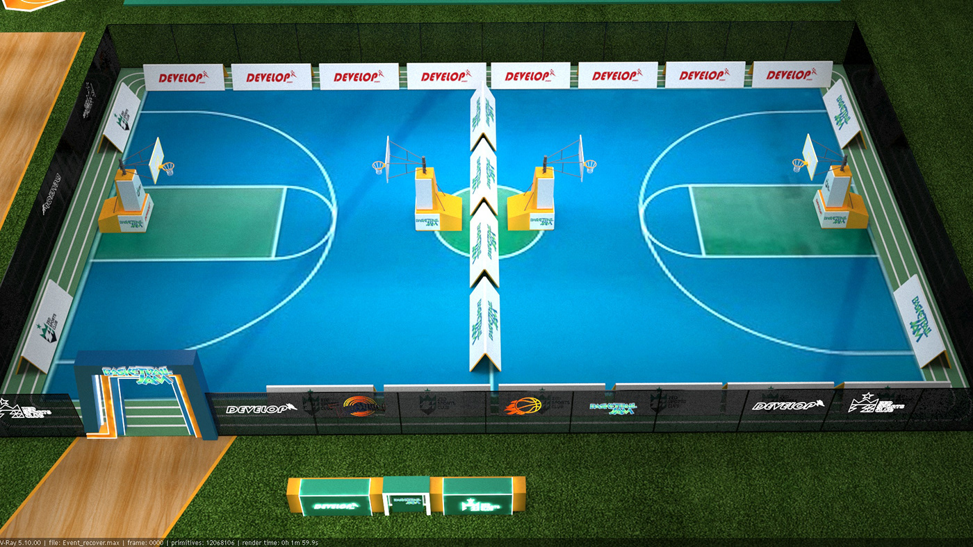 basketball Event Advertising  zed design art 3D 3ds max corona zed sports club