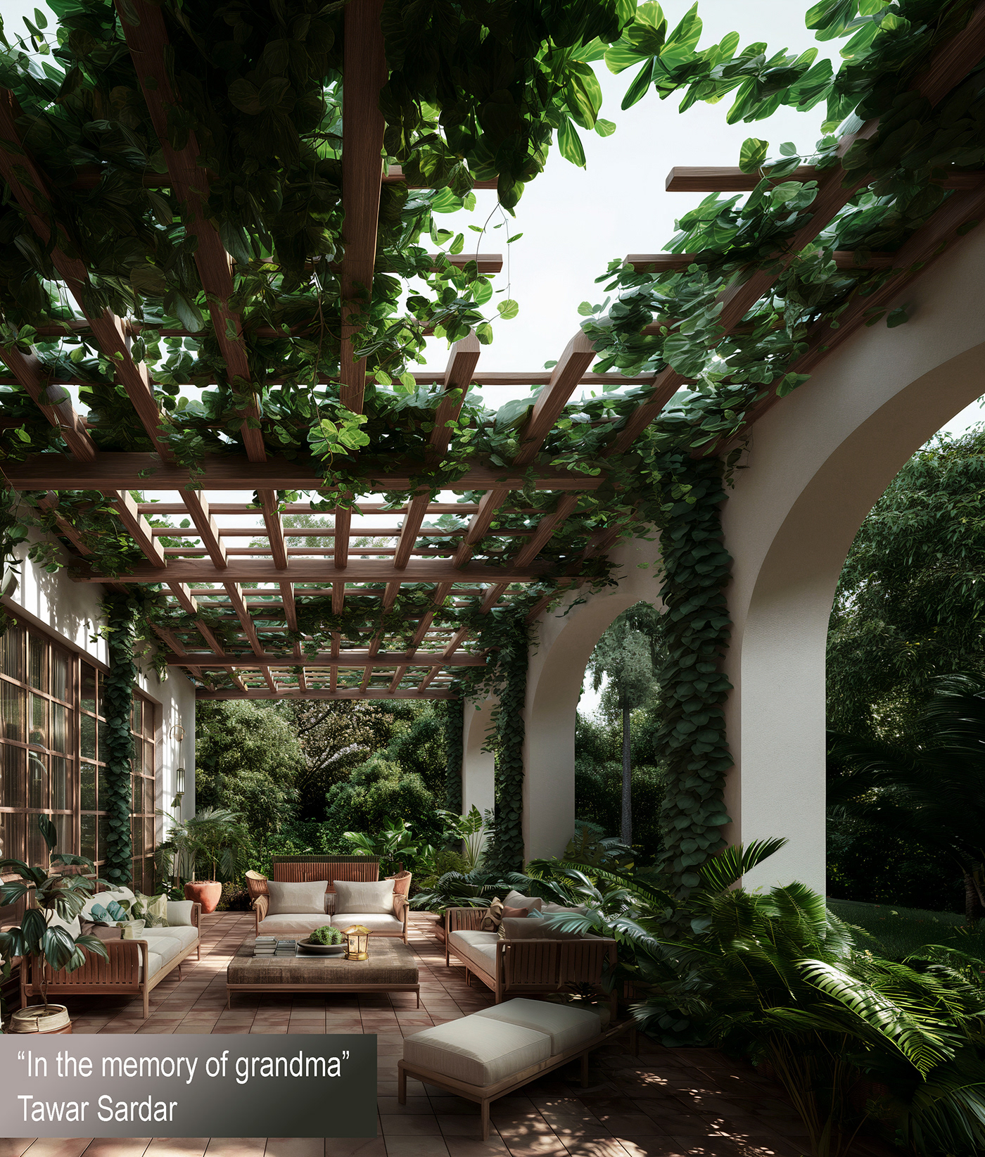 garden Nature Landscape architecture Render modern corona 3ds max design courtyard
