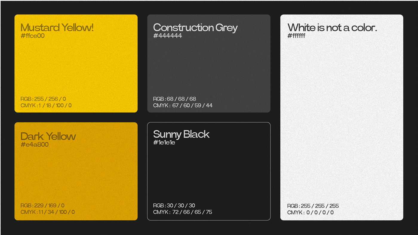 Color palette of construction company brand identity 