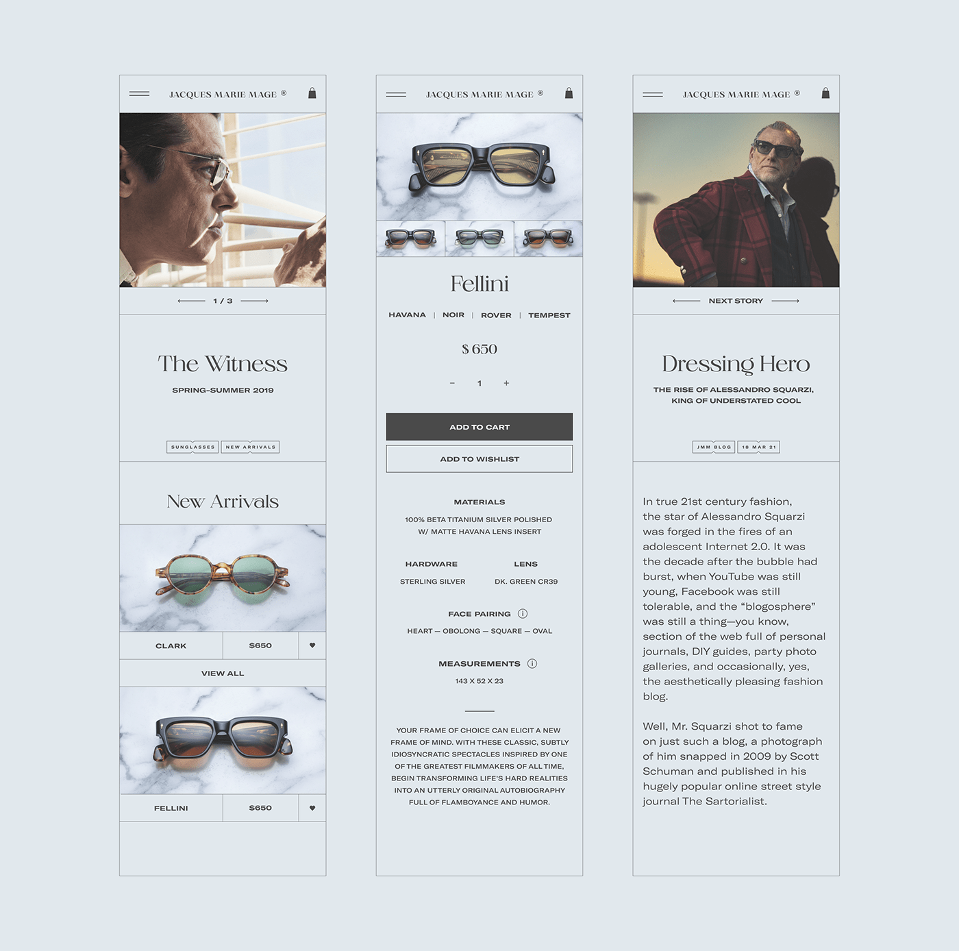 e-commerce Fashion  glasses typography   UI ux