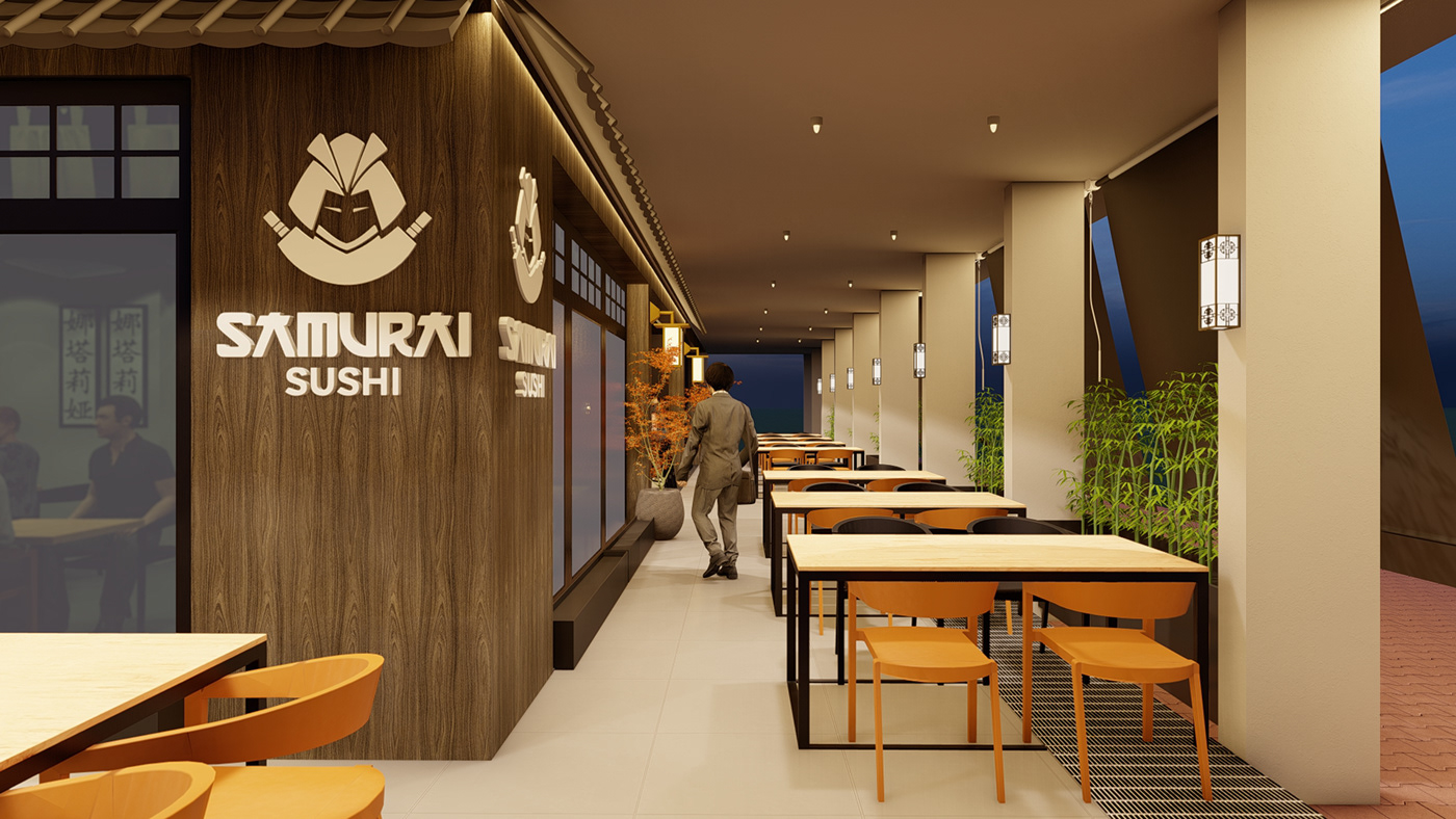 Project Sushi restaurant ARQUITETURA 3D architecture visualization