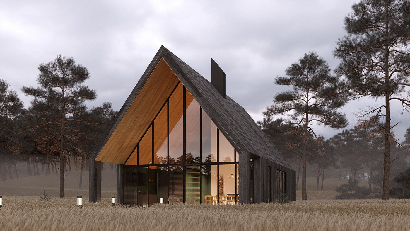 architecture design exterior house Landscape projekt rendering slovakia visualization wood