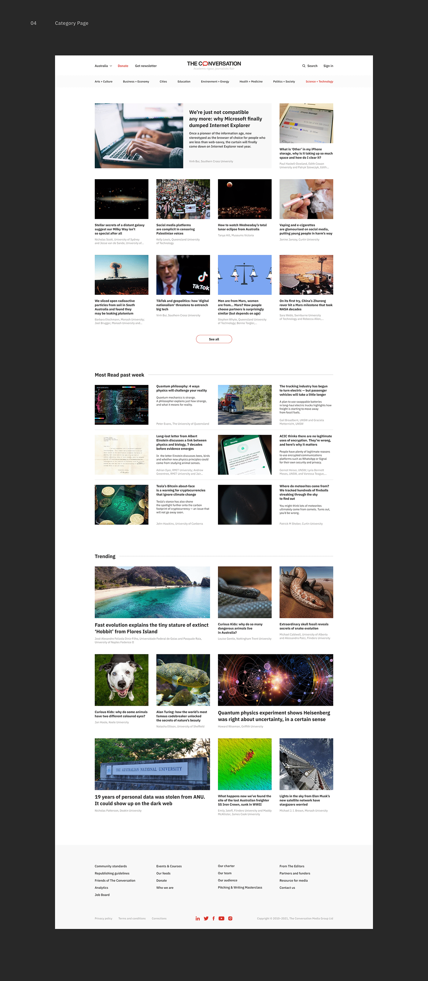 news redesign UI ux Webdesign Website