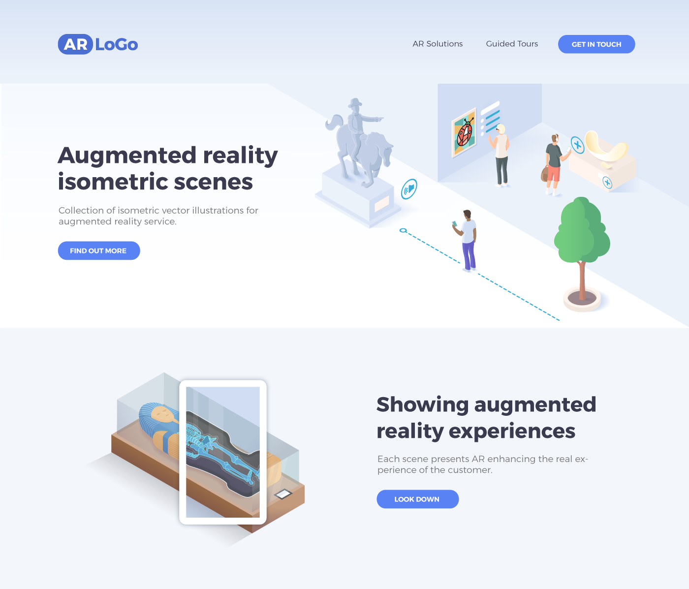 isometric illustration Vector Illustration augmented reality AR Website Design landing page Isometric ILLUSTRATION 