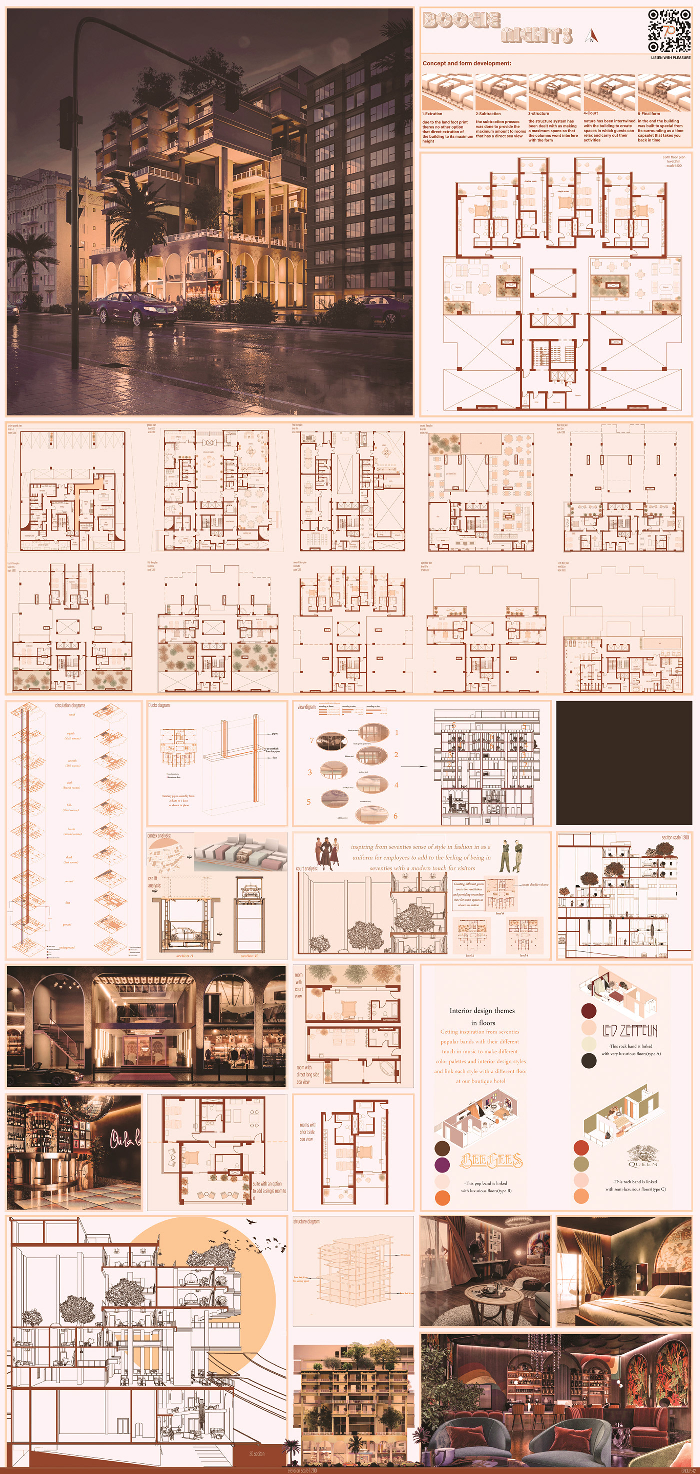 architecture graduation project hotel visualization vintage photoshop architectural design concept Competition Adobe Portfolio