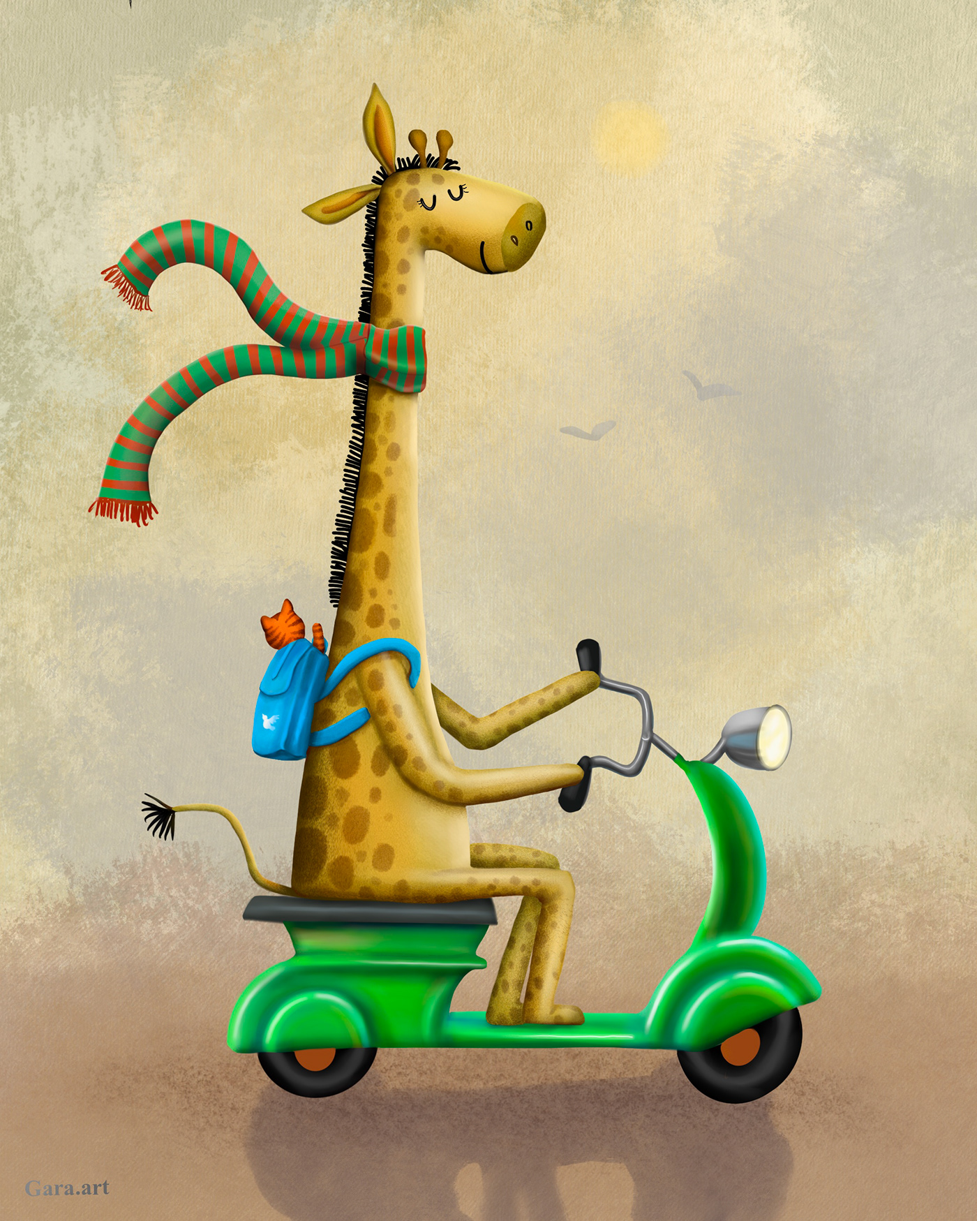 Digital art giraffe
