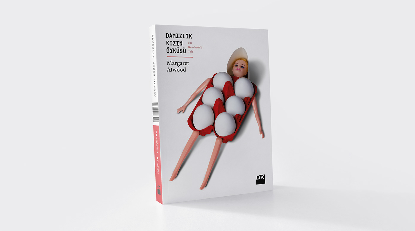 book cover Photography  book editorial design genç kırmızı Margaret Atwood  book design collage graphic design 