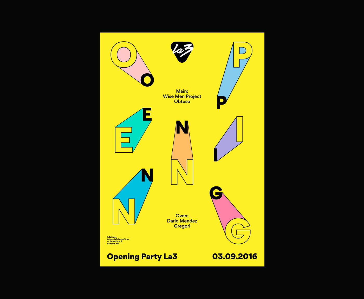 poster artwork flyer music electronic music graphic design  valencia spain La3 club