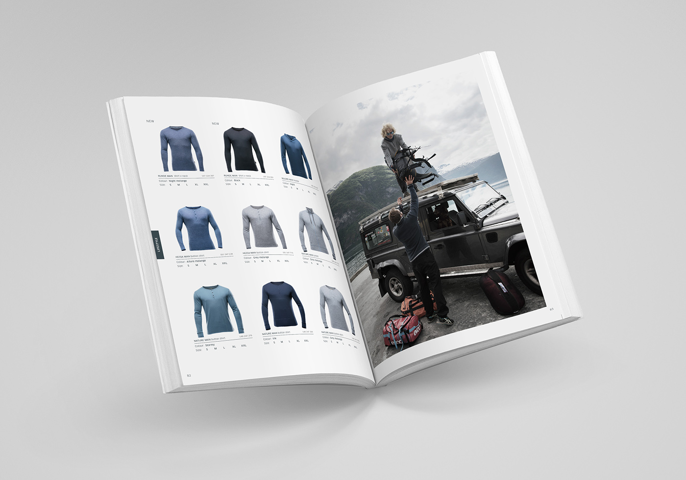 Lookbook Catalogue wool Clothing sport Outdoor graphic hiking Garments editorial