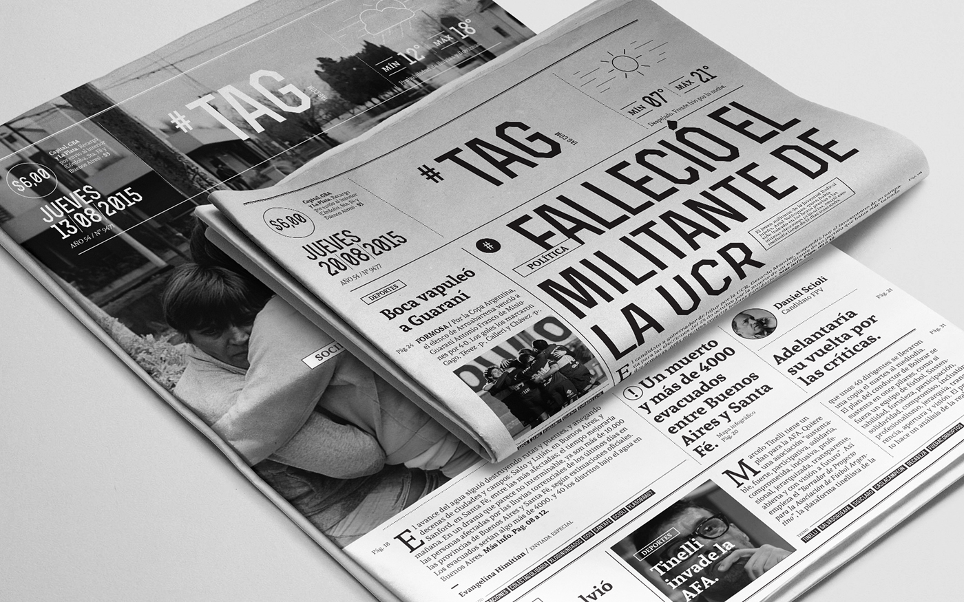 tapas diario newspaper cover editorial manela Federico Molinari