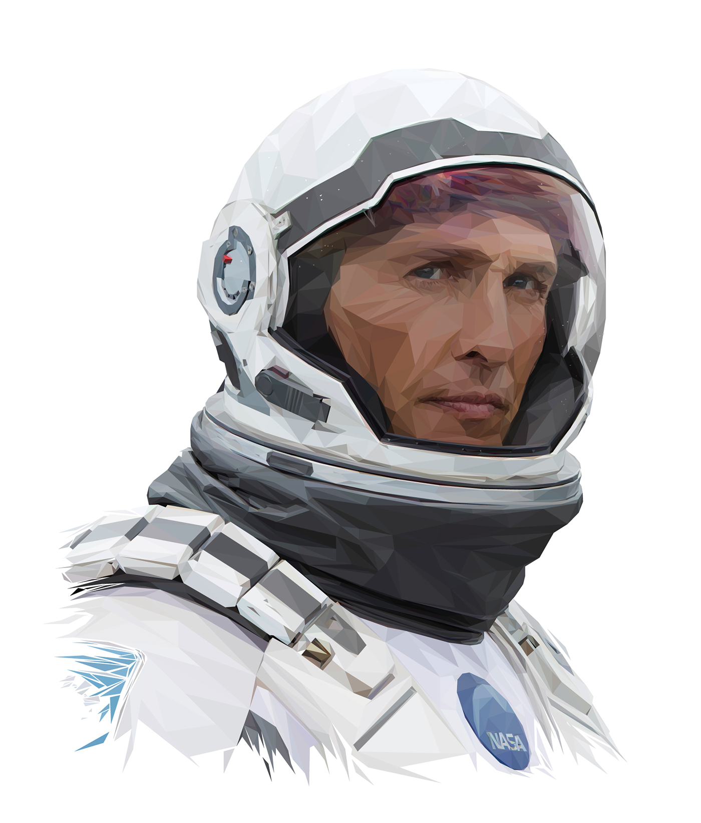 Low Poly polygon polyart High Poly low-poly triangle interstellar movie McConaughey hathaway Space  vector lowpoly vectoriel polygone