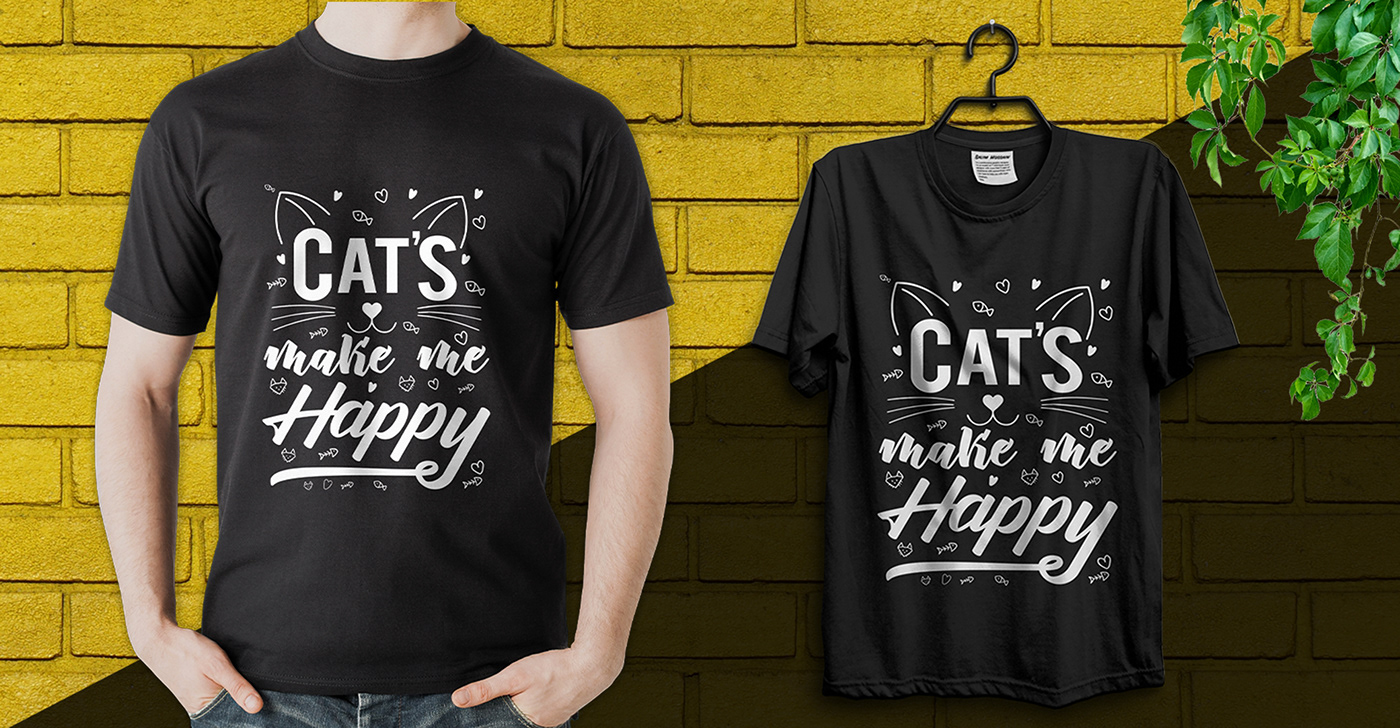 typography   shirt design Digital Art  ILLUSTRATION  cat tshirt graphic t-shirt pat t shirt