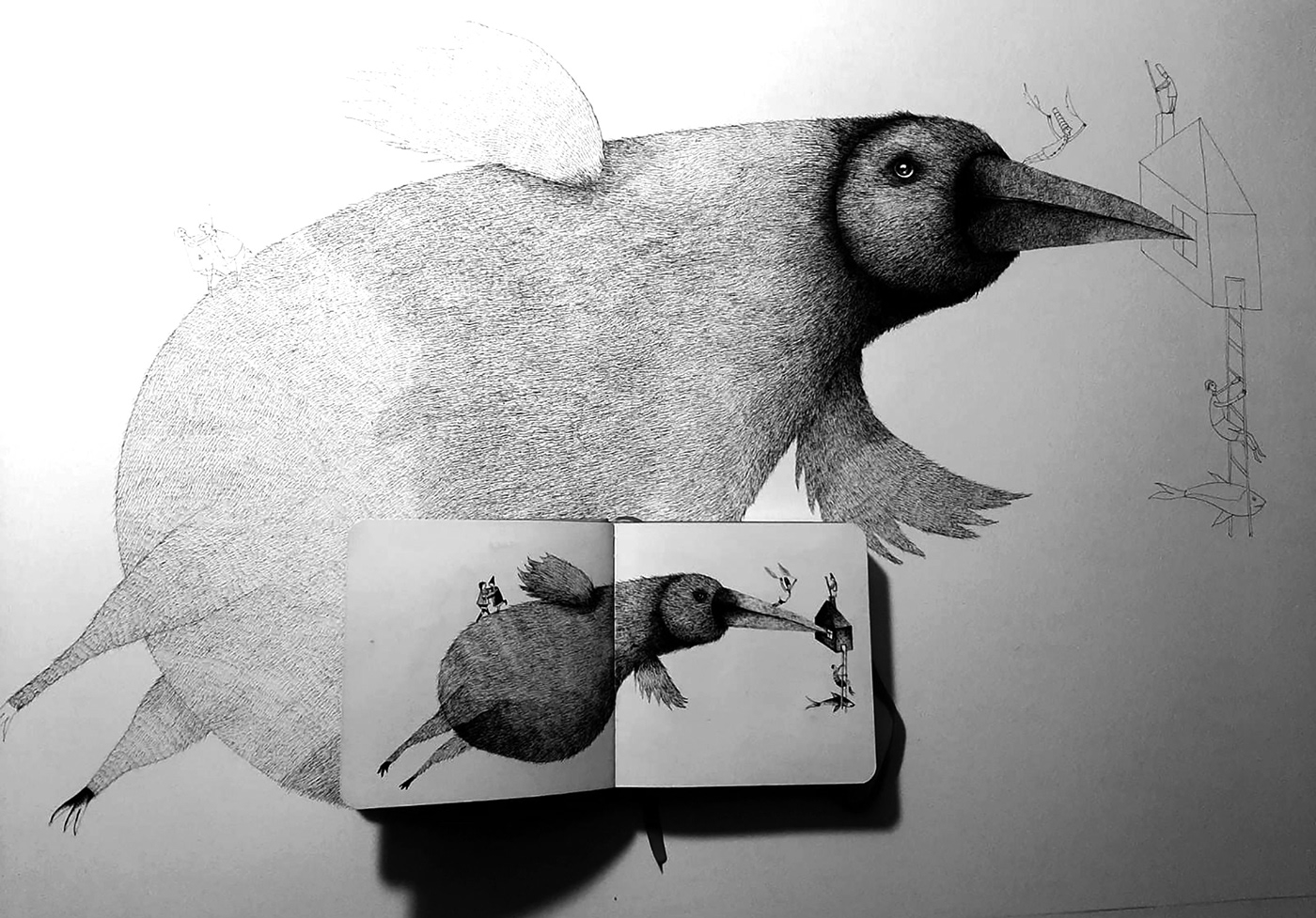 animals arte artist black and white Drawing  ilustracion ilustration ink paper pen