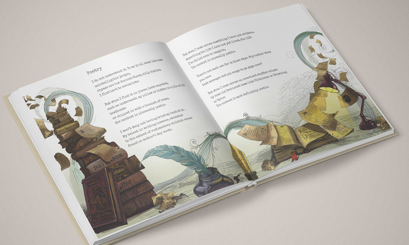 book design illustrated poems Illustrated book