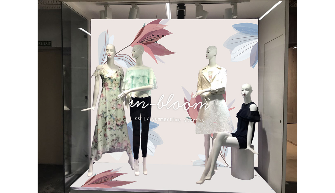 Coverstory brand Fashion  Window Display Patterns Flowers graphics