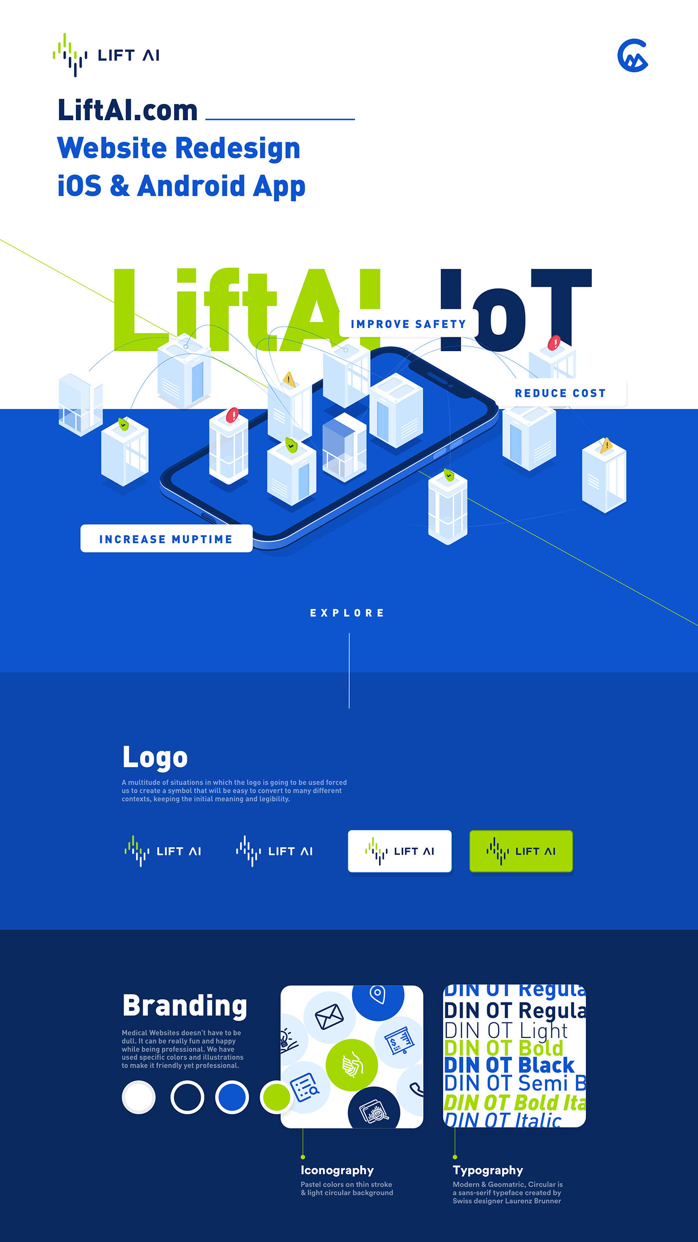 ai elevator lift Web Design  landing page Website