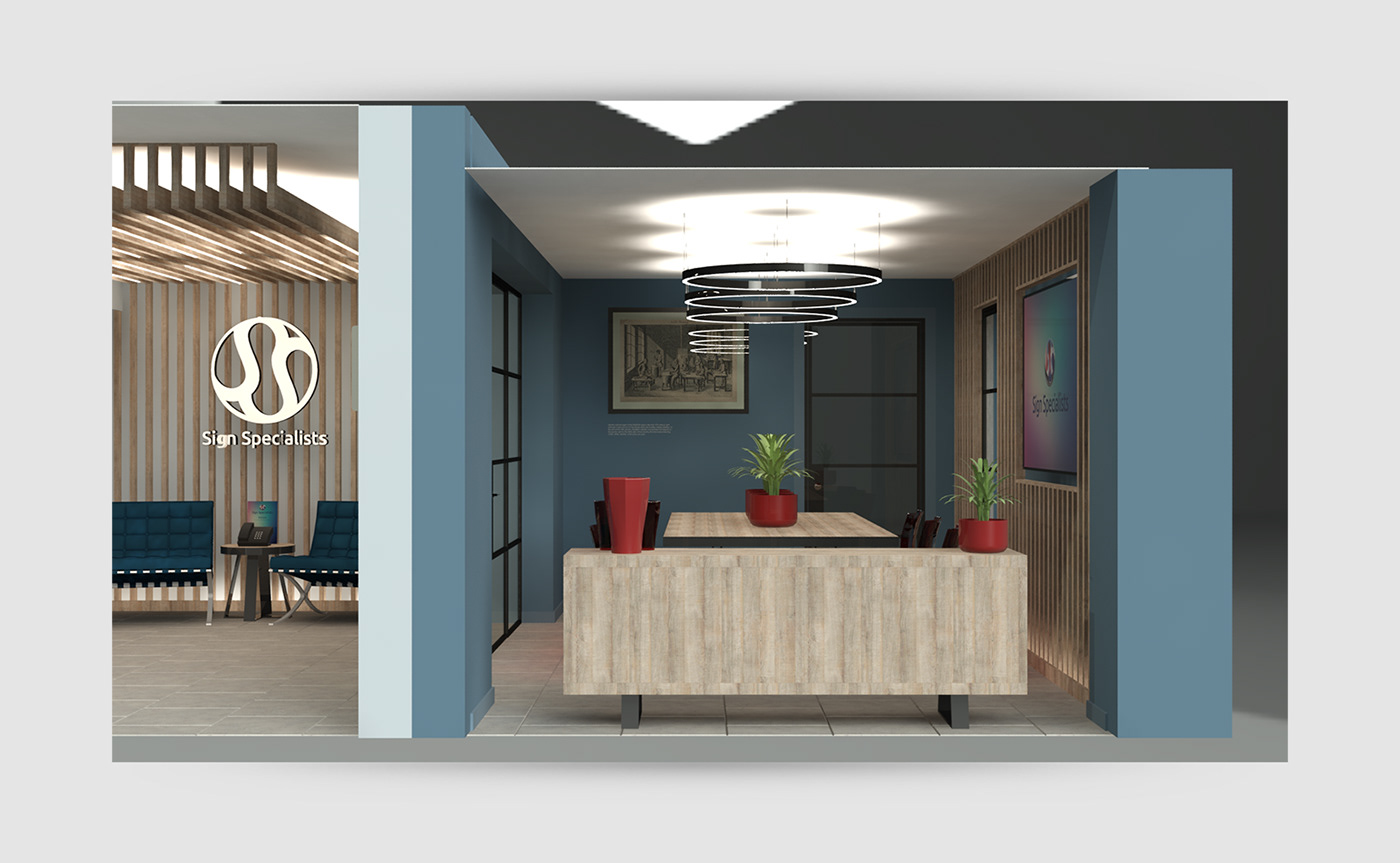 3D architecture AutoCAD design Interior interior design  Office Render