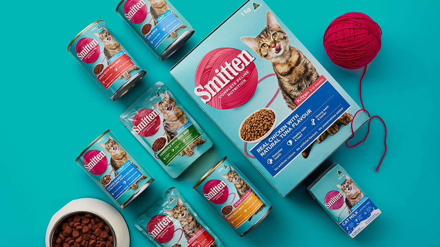 brand identity Cat cat food cats kitten Packaging Private label meow woolworths yarn