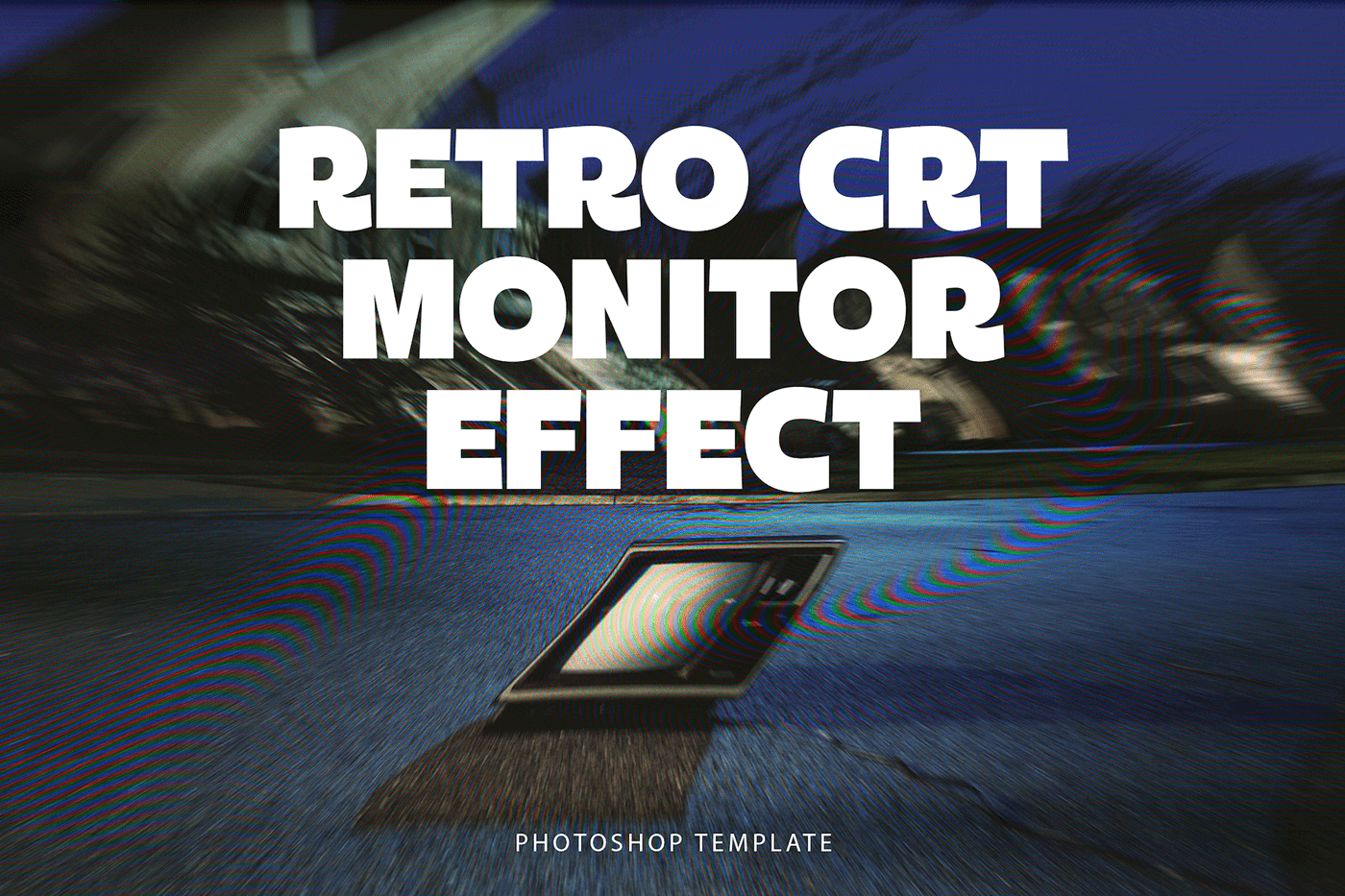 80s CRT free old photo editing poster psd Retro retrowave vintage