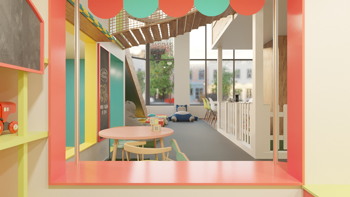 3ds max CG children children's room interior design  playroom Rhinoceros UE4 Unreal Engine 4 visualization