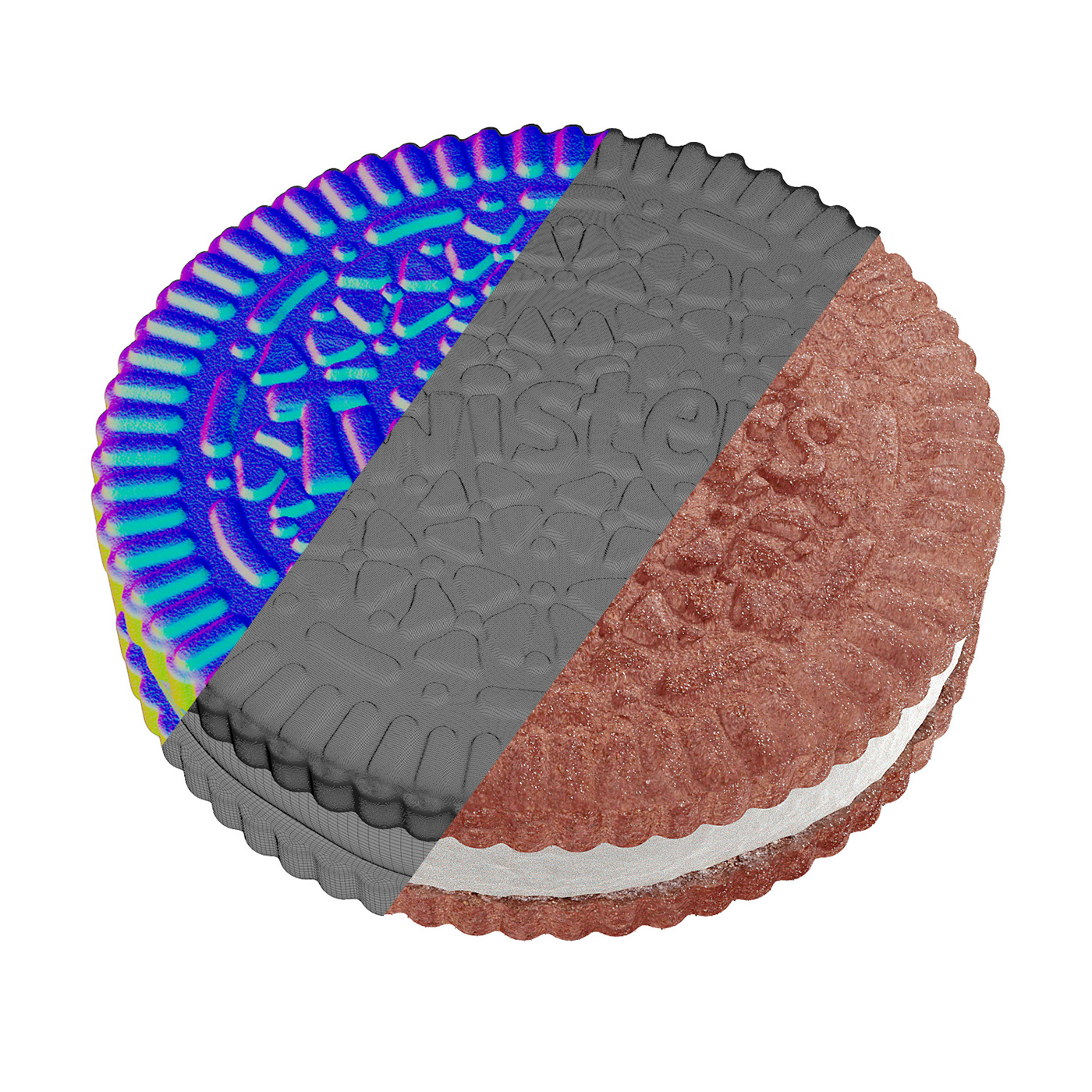 3D biscuit blender Candy CGI chocolate cookie oreo realistic Twister