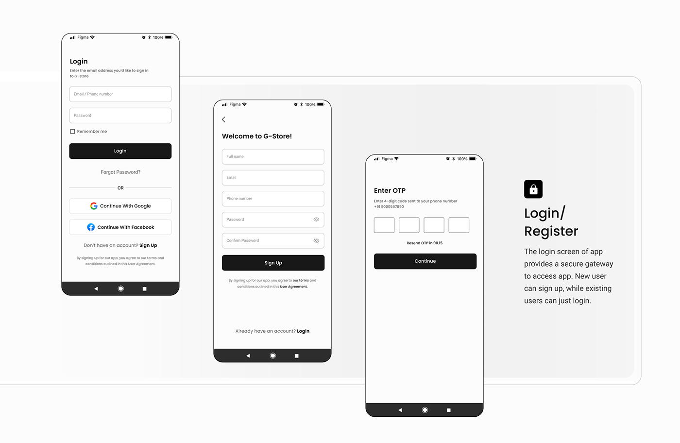 Ecommerce App Login screen ui design
