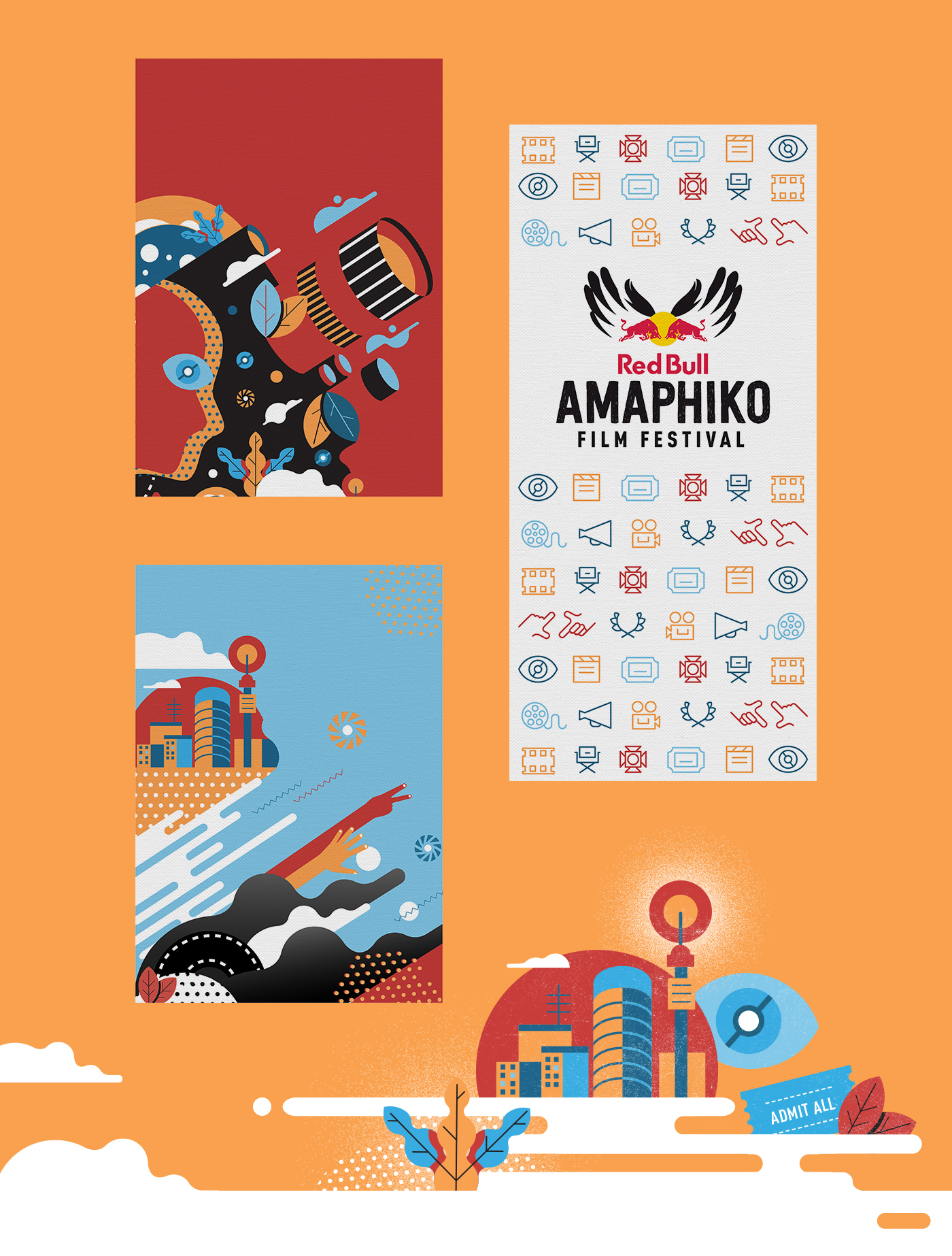south africa Film   posters Mural Amaphiko Red Bull johannesburg film festival