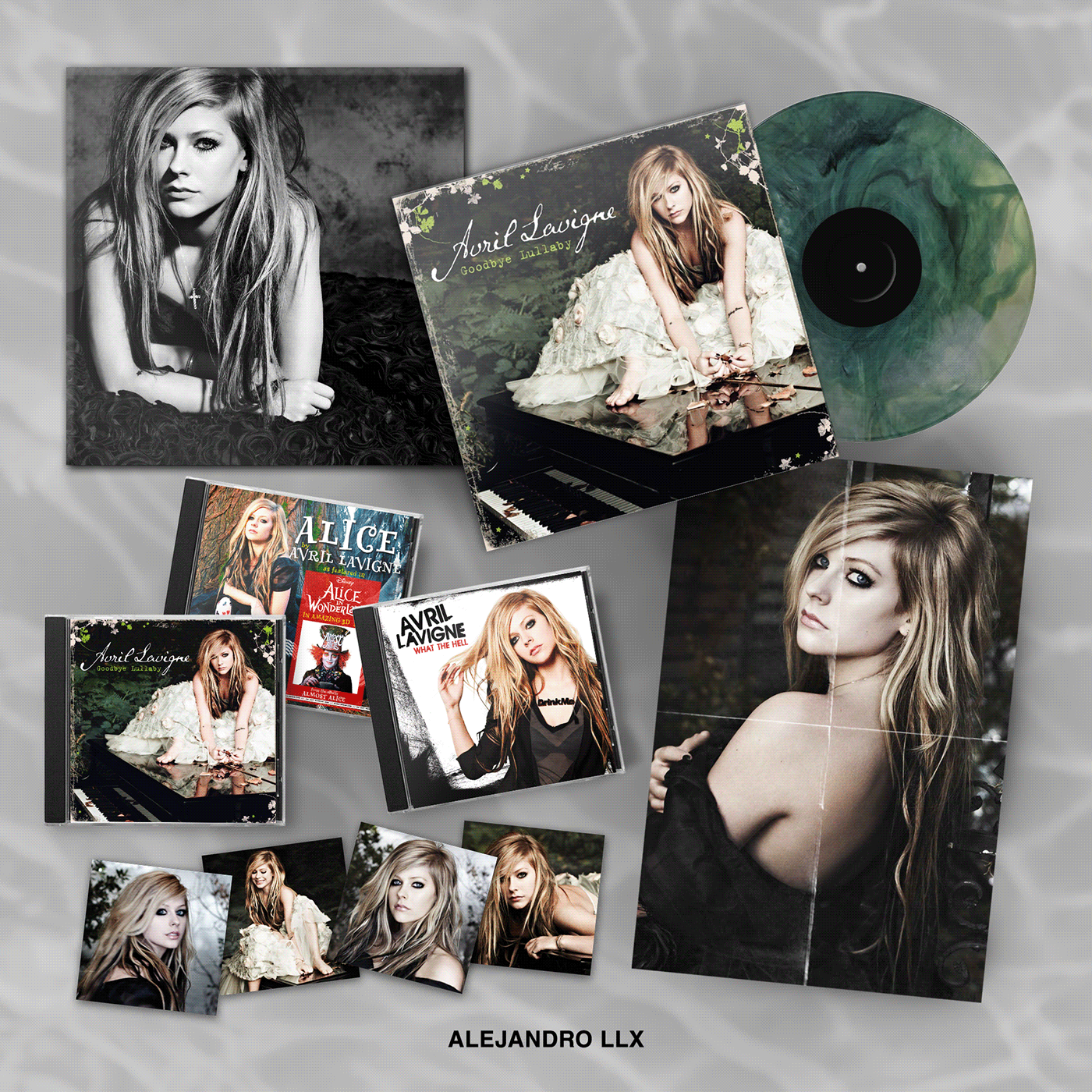artwork Avril Lavigne box cd cover Mockup music product design  record vinyl