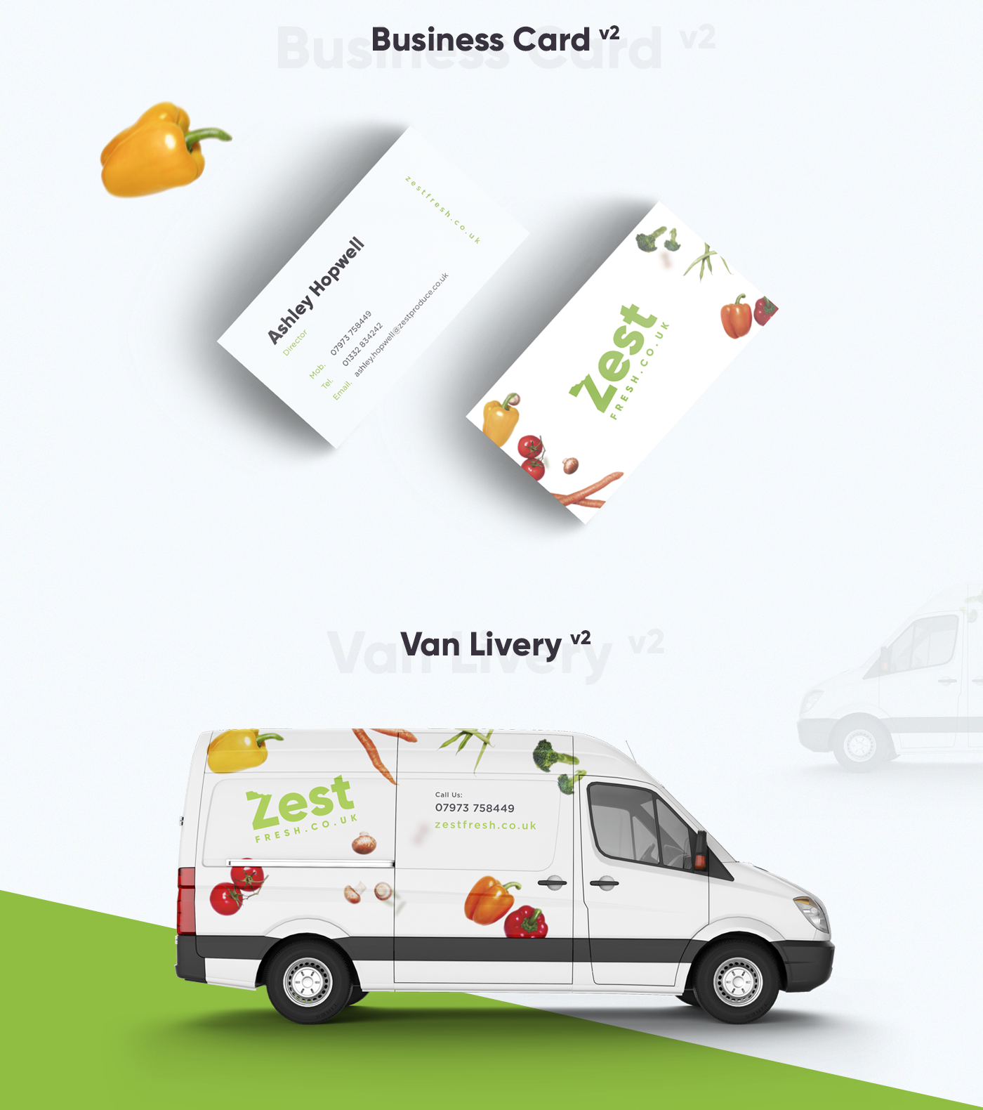 landing page landing fruits concept fruit branding branding  Business Cards Van van branding