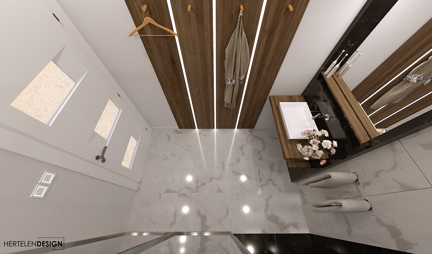 bathroom interor marbla wood hertelendesign design modern